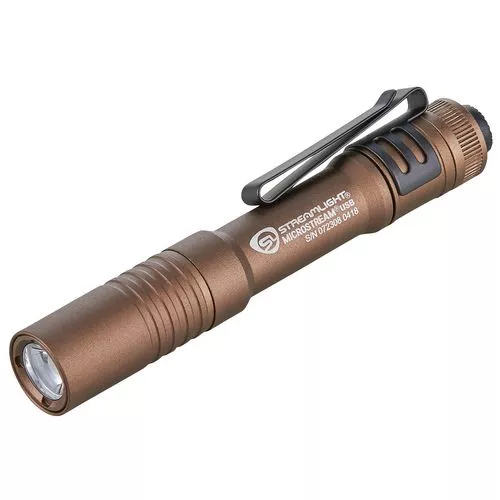 Streamlight 66608 Microstream USB 50/250 Lumens C4 LED Aluminum Coyote Lithium Ion