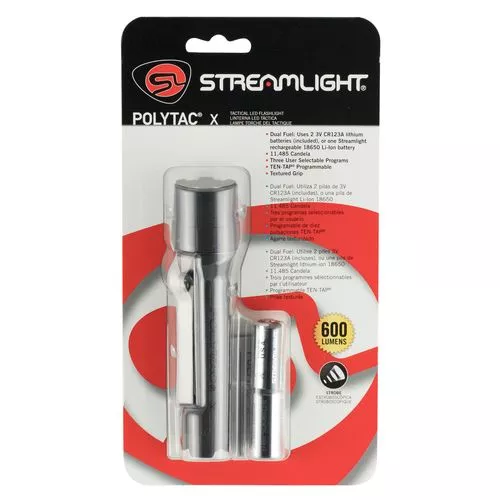 Streamlight 88600 PolyTac X600/260/35 Lumens C4 LED Polymer Black CR123A Lithium