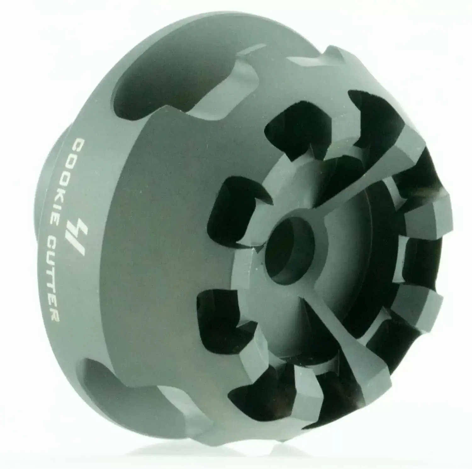 Strike Industries CCCOMP308 Cookie Cutter Comp Black Matte Steel with 5/8"-24 tpi Threads, 1.57" OAL & 0.26" Inside/2.14" Outside Diameter for 308 Win, 7.62x51mm NATO AR-Platform