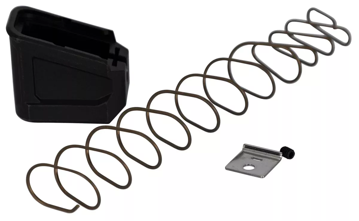 Strike Industries EMPG9&40 Enhanced Magazine Plate+5/6, 9mm Luger/40 S&W Compatible w Glock, Black Polymer