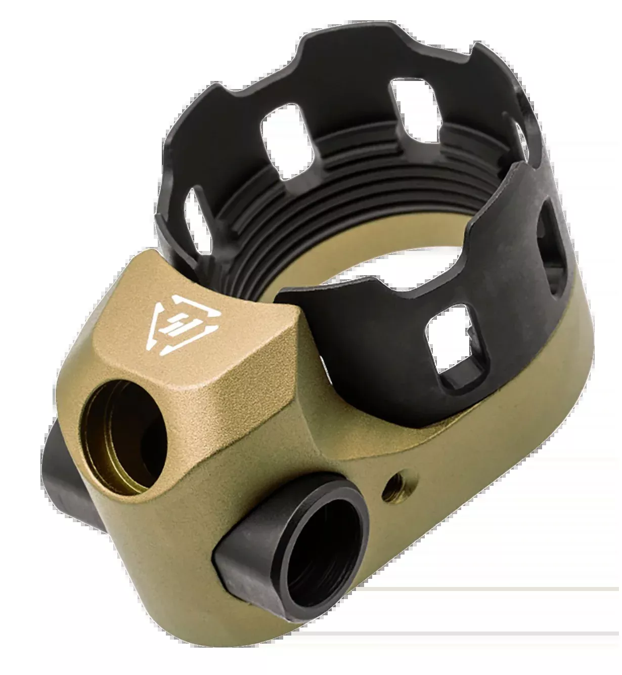 Strike Industries Tribus Enhanced Castle Nut & Extended End Plate AR-15/AR-10 FDE