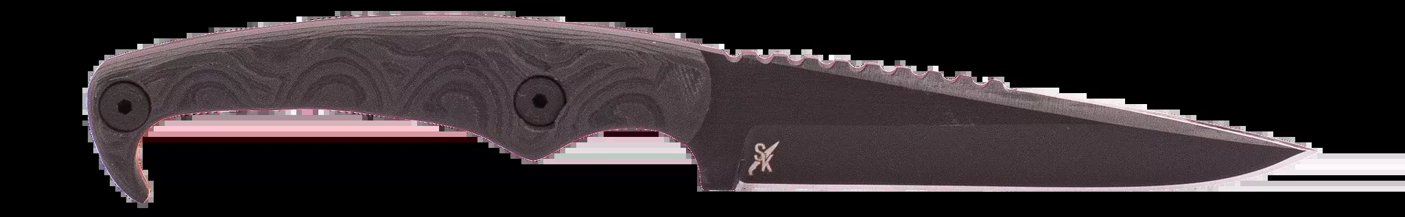 Stroup Knives MK2 4" Fixed Blade Clip Point Plain Edge 1095 Carbon Steel Cerakote - Black G10 & Nitrile Handle