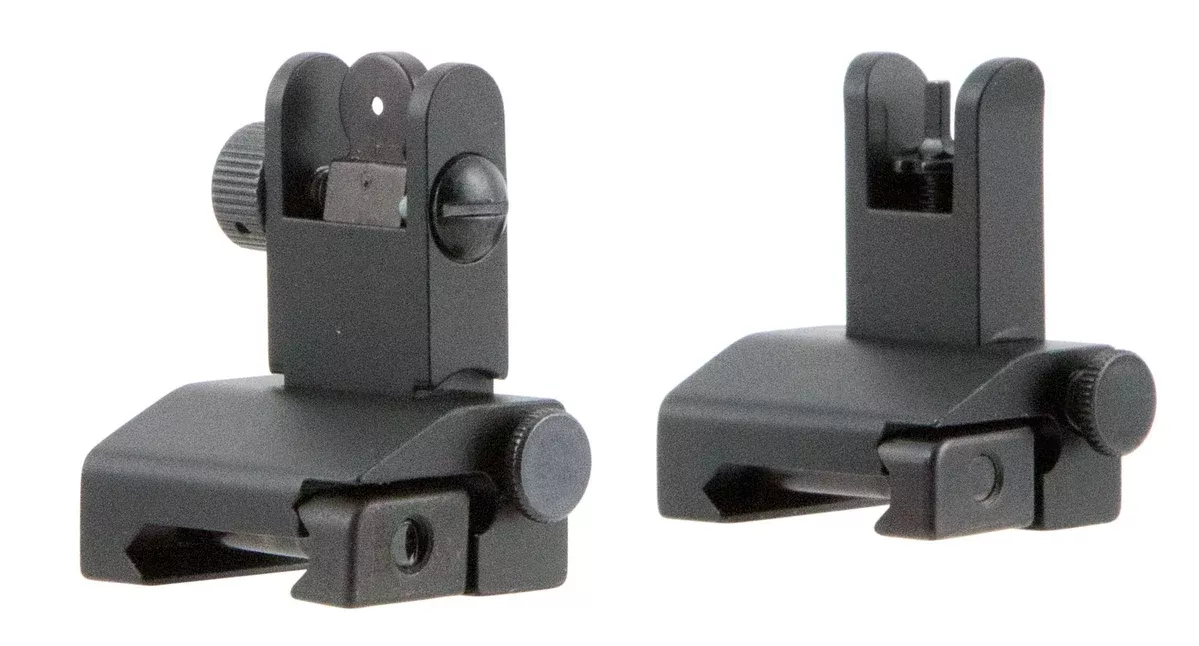 TacFire IS002 Pop Up Iron Sights/Spring LoadedBlack Anodized Flip Up for AR-Platform