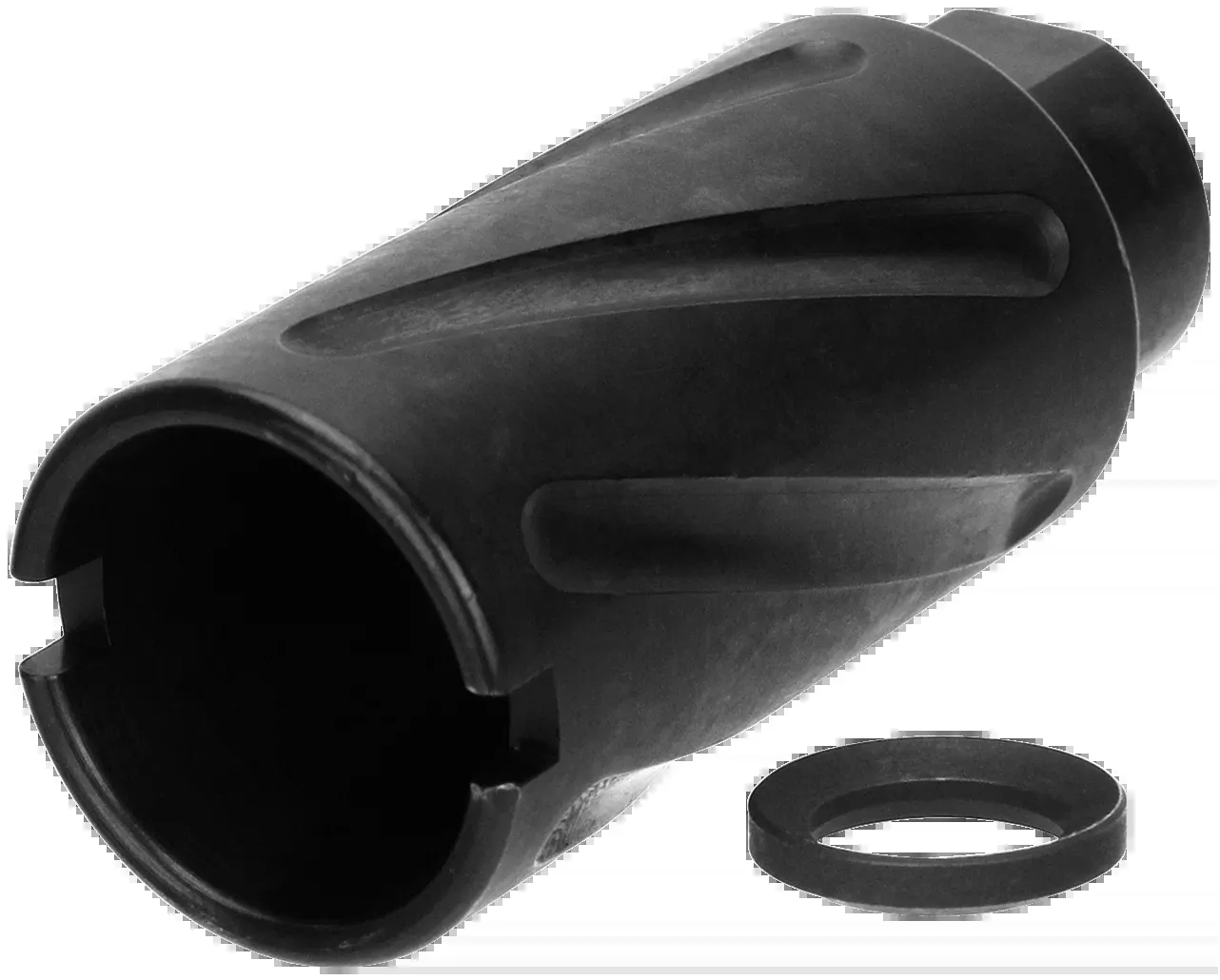 TacFire MZ10073B Spiral Fluted Muzzle Brake .308 Win 5/8x24 Black Oxide Steel AR-10