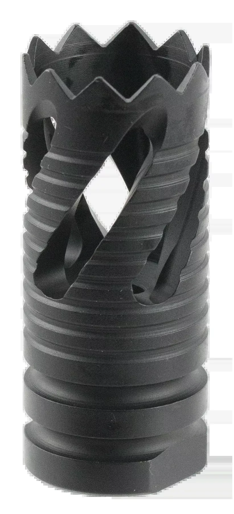 TacFire MZ1021 Thread Crown Muzzle Brake 5.56x45mm NATO 1/2x28 Black Oxide Steel