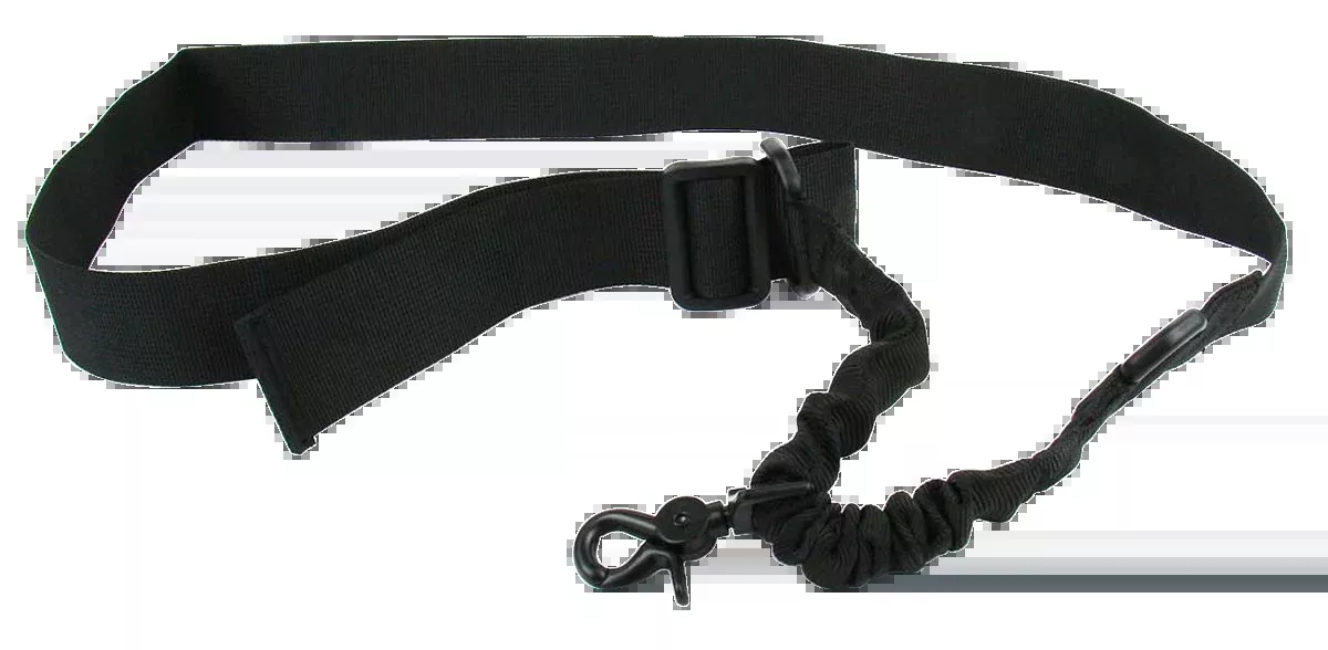 TacFire SL001B Single Point Sling 20"-30" Black Nylon Adjustable Double Bungee Rifle/Shotgun
