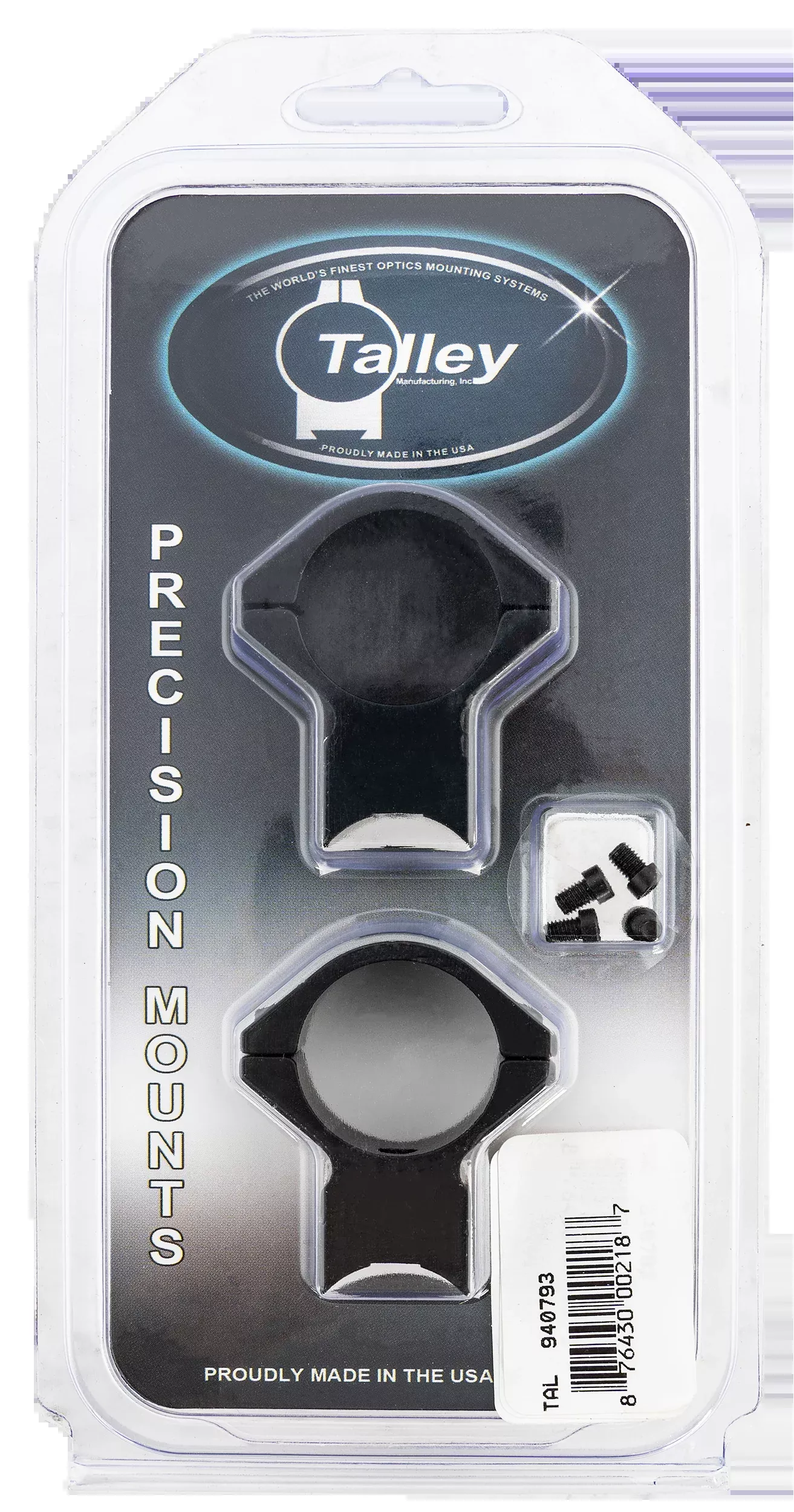 Talley 940793 Scope Mount/Ring Combo 1" Tube Savage 93R/B.Mag/Mark II Medium Rings - Black Anodized