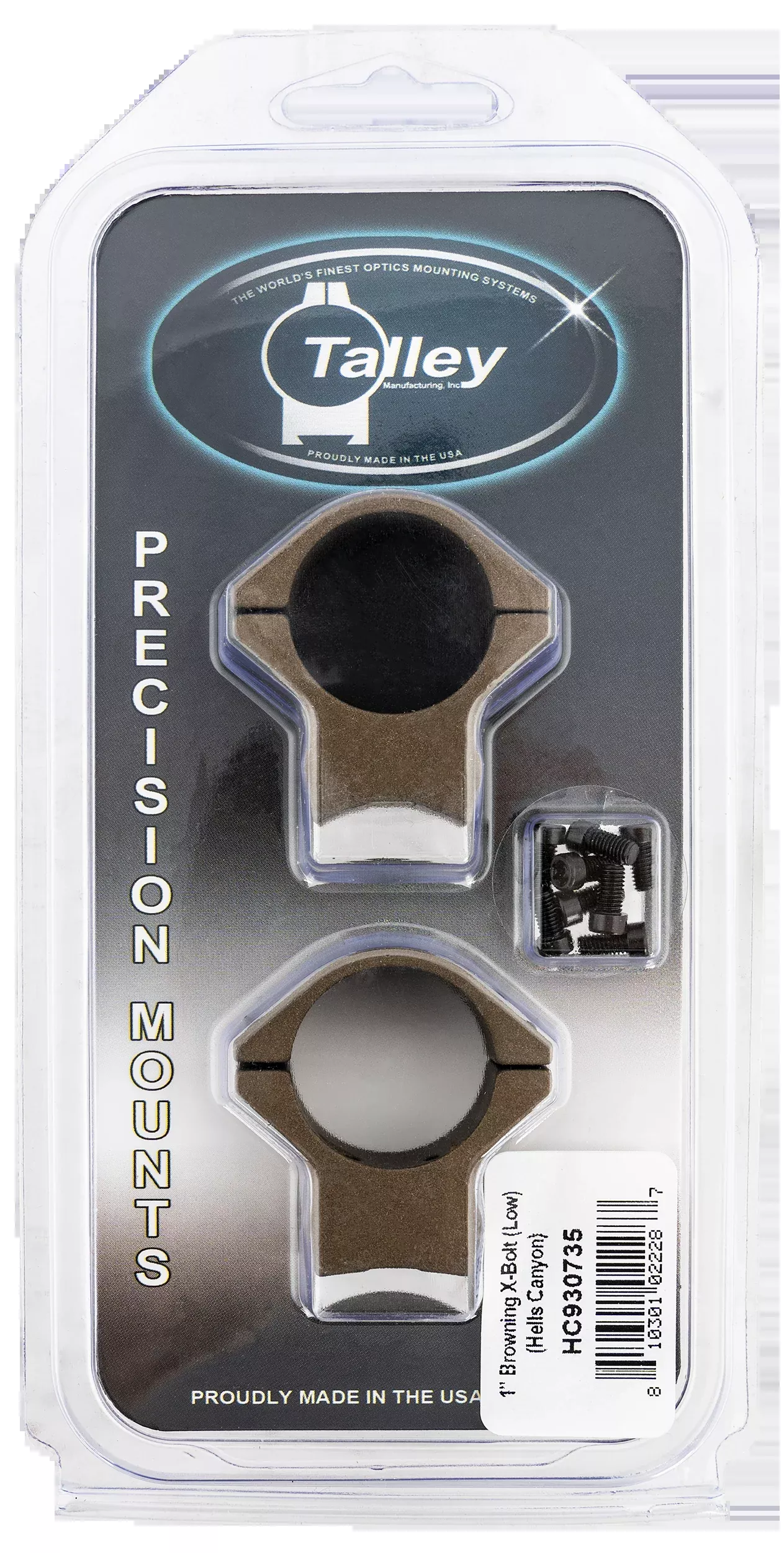 Talley HC930735 Scope Mount/Ring Combo 1" Tube Browning X-Bolt Low Rings Short/Long Action 0 MOA - Hell's Canyon