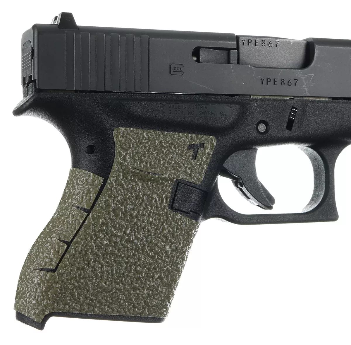 Talon Grips 100M Adhesive GripCompatible w/Glock 43, Moss Textured Rubber