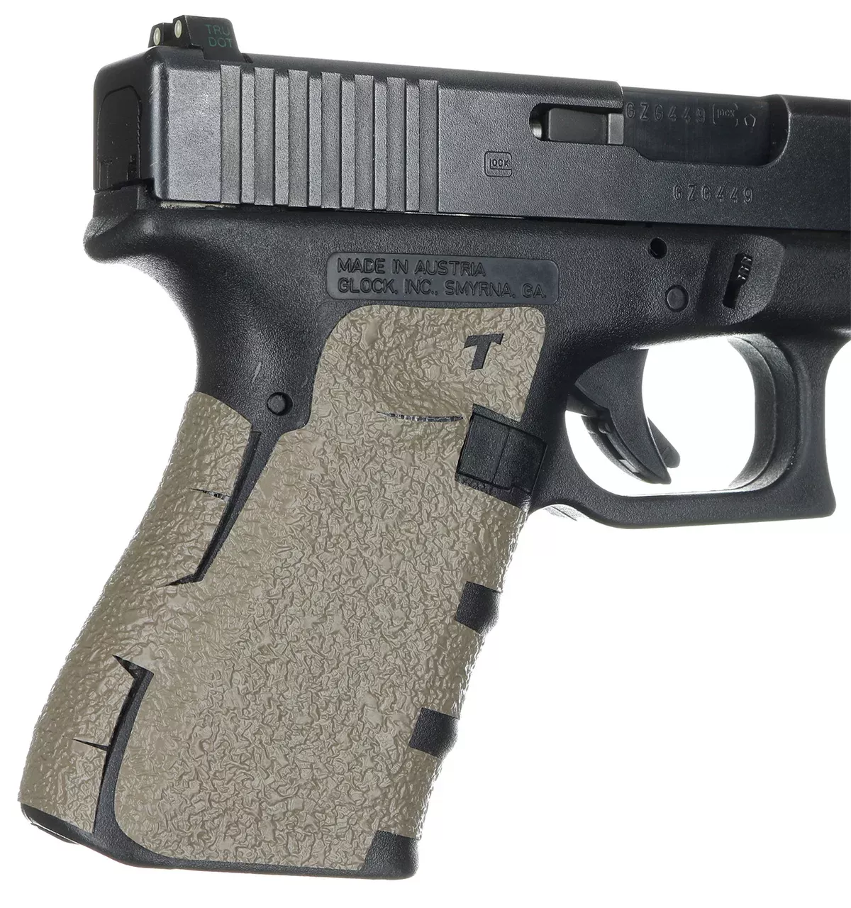 Talon Grips 104M Adhesive GripCompatible w/Glock Gen1-3 19/23/25/32/38, Moss Textured Rubber