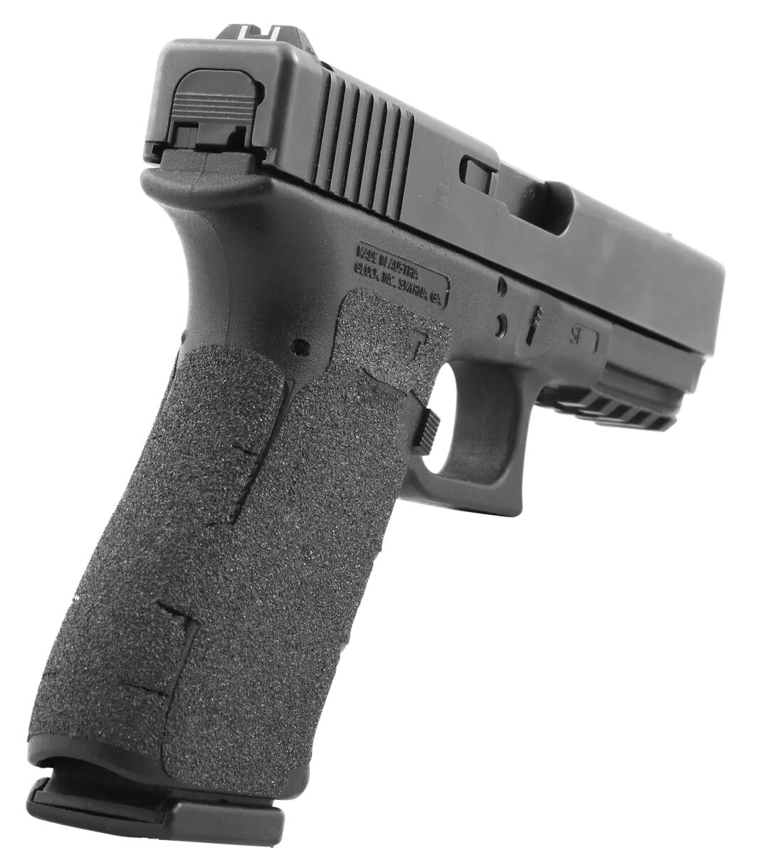 Talon Grips 380G Adhesive GripCompatible w/Glock 17/19x/22/24/31/34/35/37/45/47 Gen5 w/Medium Backstrap, Black Textured Granulate