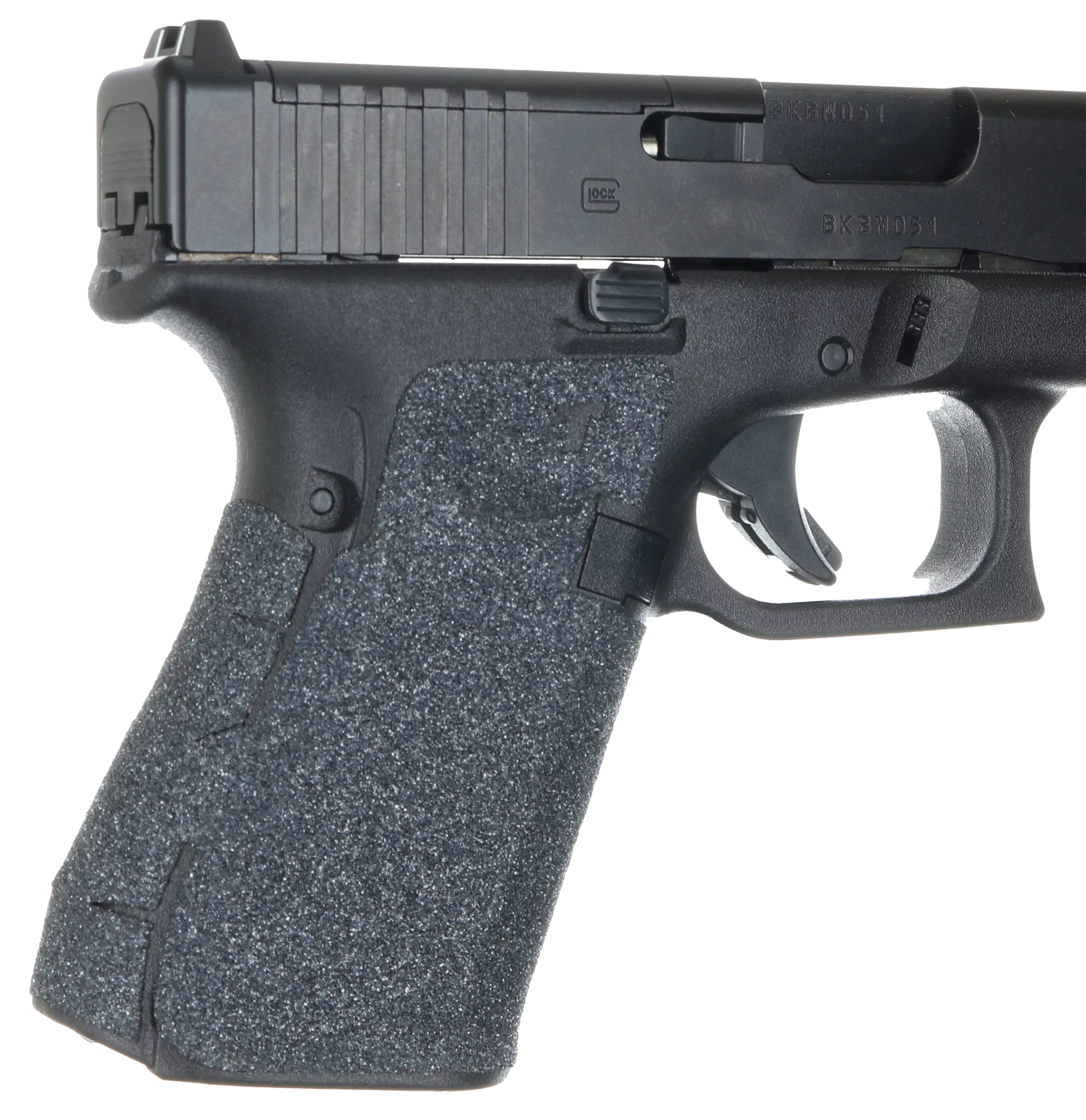 Talon Grips 382G Adhesive GripGlock Gen5 19/23/25/32/38/44 w/No Backstrap, Black Textured Granulate