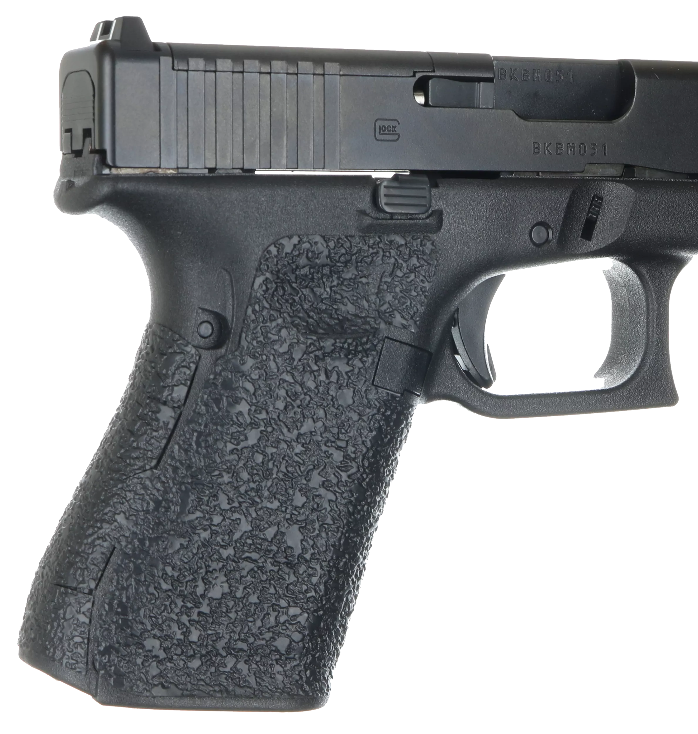Talon Grips 382R Adhesive GripGlock Gen5 19/23/25/32/38/44 w/No Backstrap, Black Textured Rubber