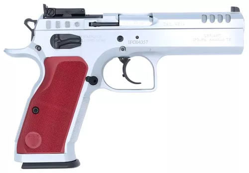 Tanfoglio IFG TFSTOCK29OR Stock II9mm Luger 16+1 4.44" Stainless Polygonal Rifled Barrel, Ported Slide & Frame w/Red Polymer Grips Right Hand