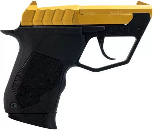 Taurus 22TUC Micro-Compact Frame 22 LR 9+1 2.50" Polished Gold PVD Steel Tip-Up Barrel, Gold PVD Serrated Stainless Steel Slide, Black Polymer Frame, Black Polymer Grip
