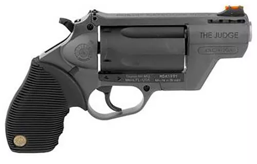 Taurus 2441021GRY Judge Public Defender 45 Colt (LC) Caliber or 2.50" 410 Gauge 5 Shot 2.50" Gray Finish Barrel, Matte Black Oxide Finish Cylinder, Gray Finish Polymer Frame & Black Ribber Grip