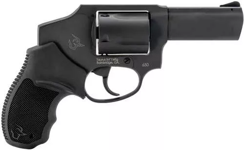 Taurus 650 Small 357 Mag/38 Special +P 5 Shot 3" Matte Black Alloy Steel Barrel, Cylinder & Frame, Black Rubber Grip, Transfer Bar Safety, Concealed Hammer