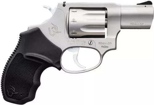 Taurus 942 22 WMR 8rd 2" Barrel, Overall Matte Finish Stainless Steel & Finger Grooved Black Polymer Grip