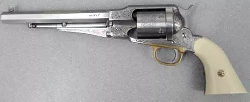 Taylor's & Company 1858 Remington Conversion Revolver 45 Long Colt 8" Barrel 6Rd Nickel-Plated Finish
