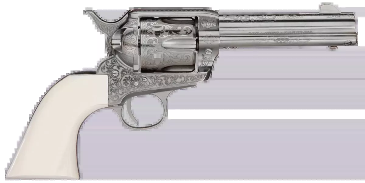 Taylor's & Company 1873 Cattleman Outlaw Legacy 45 LC 4.75" 6-Rd SAO Revolver - Nickel Engraved