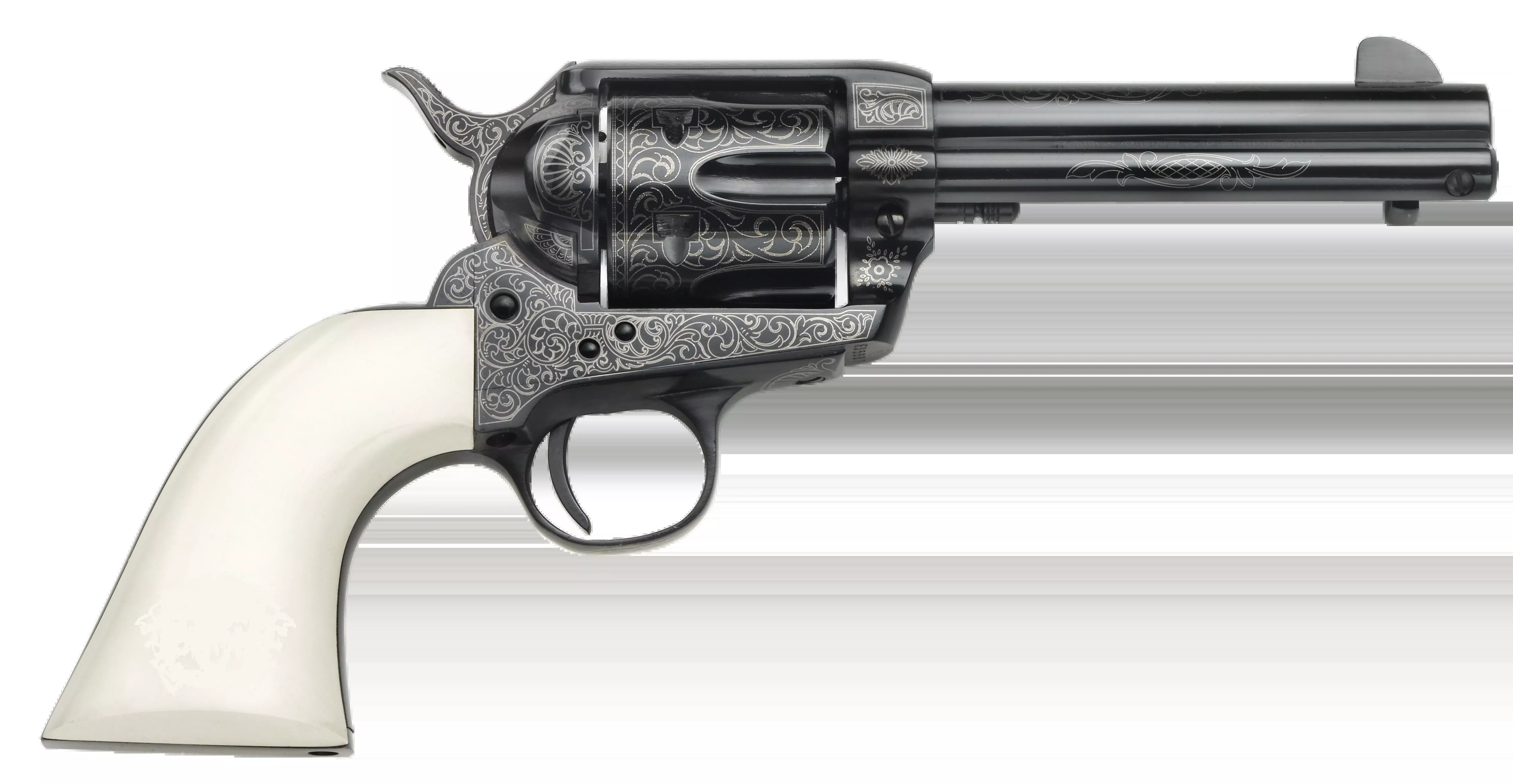 Taylors and Company 1873 Cattleman Outlaw Legacy 357 Mag 4.75" 6-Rd SAO Revolver - Blued Engraved