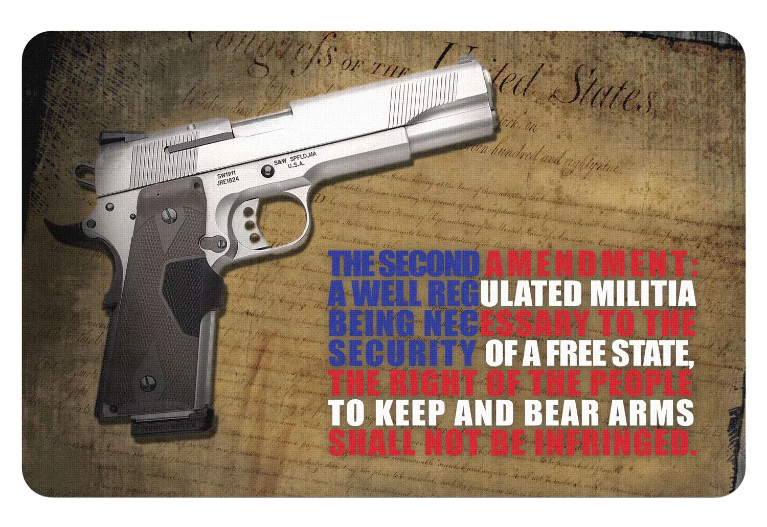 TekMat Armorers Bench Mat 11"x17" Rubber - 2nd Amendment