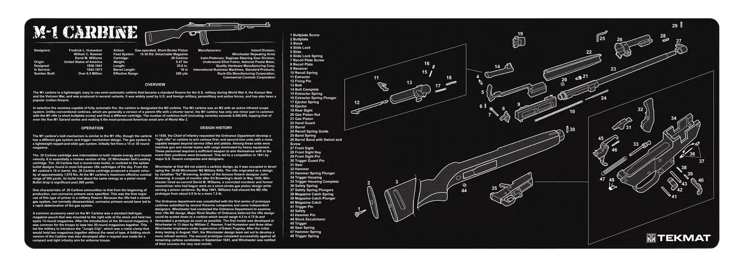 TekMat Armorers Bench Mat 12"x36" M1 Carbine