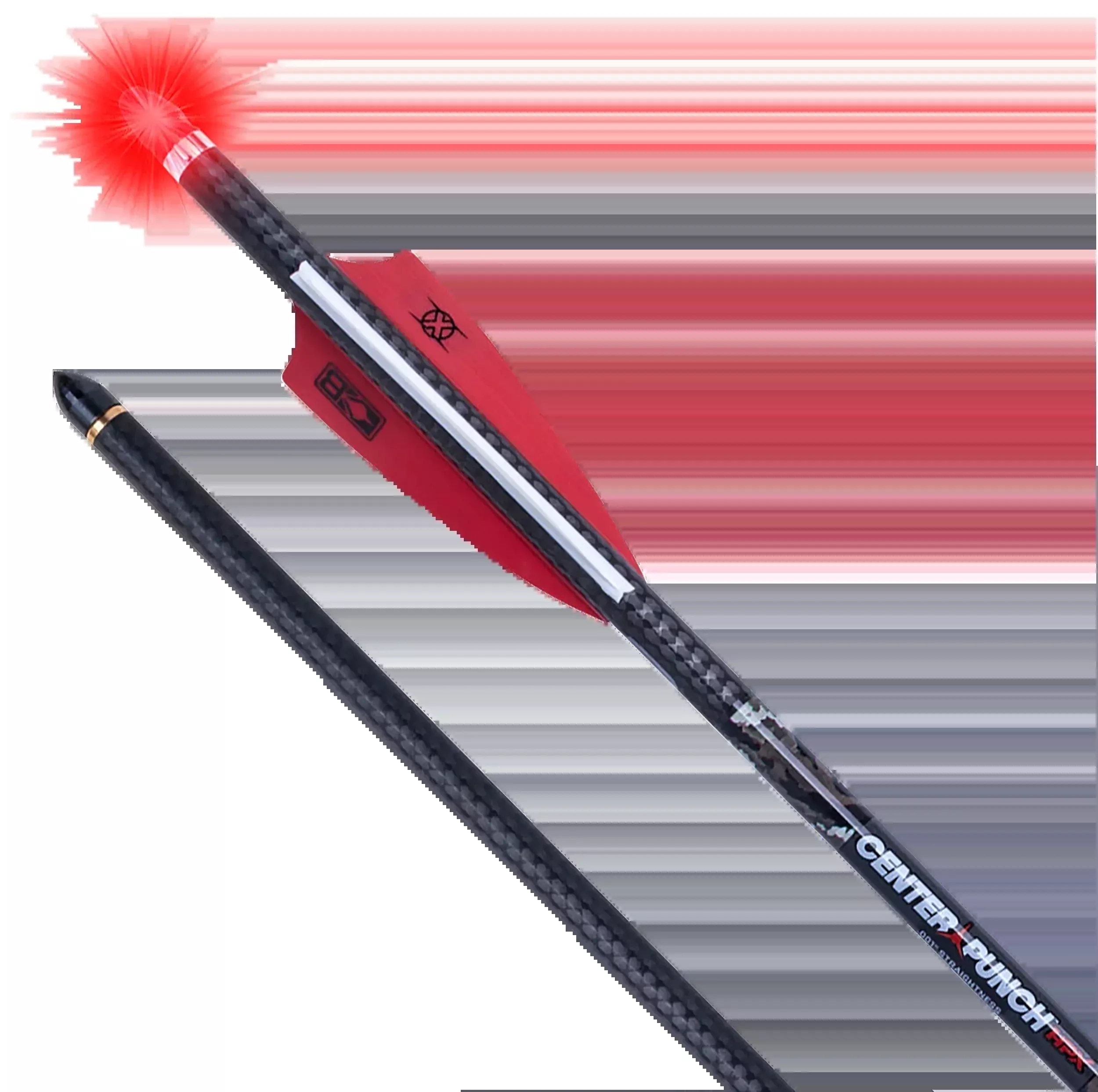 TenPoint CenterPunch HPX Alpha Blaze 20" 445gr .001 Carbon Lighted Crossbow Bolt - Red