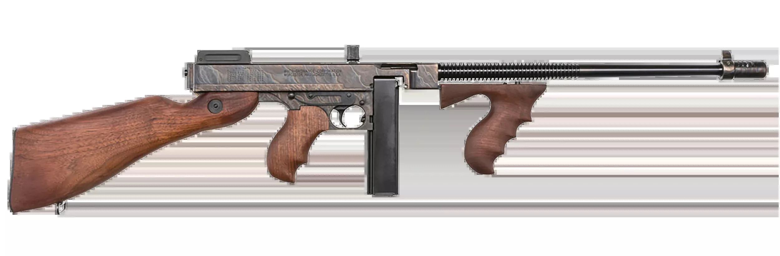 Thompson T1CH 1927A-1 Deluxe 45 ACP 18" 20+1 Semi-Auto Rifle - Color Case Hardened