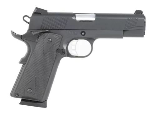 Tisas Arms 10100119 1911Carry 45 ACP 8+1 4.25" Black Cerakote Carbon Steel Serrated Slide & Frame w/Beavertail, Black Rubber Grip