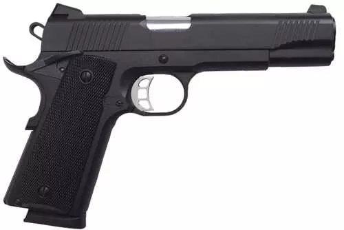 Tisas Arms 1911 Duty 45 ACP 8+1 5" Stainless Barrel, Black Cerakote Carbon Steel Serrated Slide & Frame w/Beavertail, Black Rubber Grip