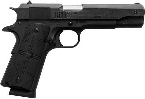 Tisas B2 Stealth Custom 1911 Sports South Exclusive 45 ACP 8+1 5" Stainless Barrel, Black Cerakote Engraved Stainless Steel Serrated Slide, Matte/Gloss Black Cerakote Engraved Steel Frame w/Beavertail, Engraved Aluminum Grips