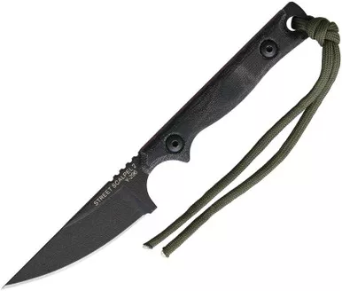 TOPS Knives Street Scalpel 2.0 Fixed Blade Knife 3.13" 1095 Carbon Black Blade - SSS-02
