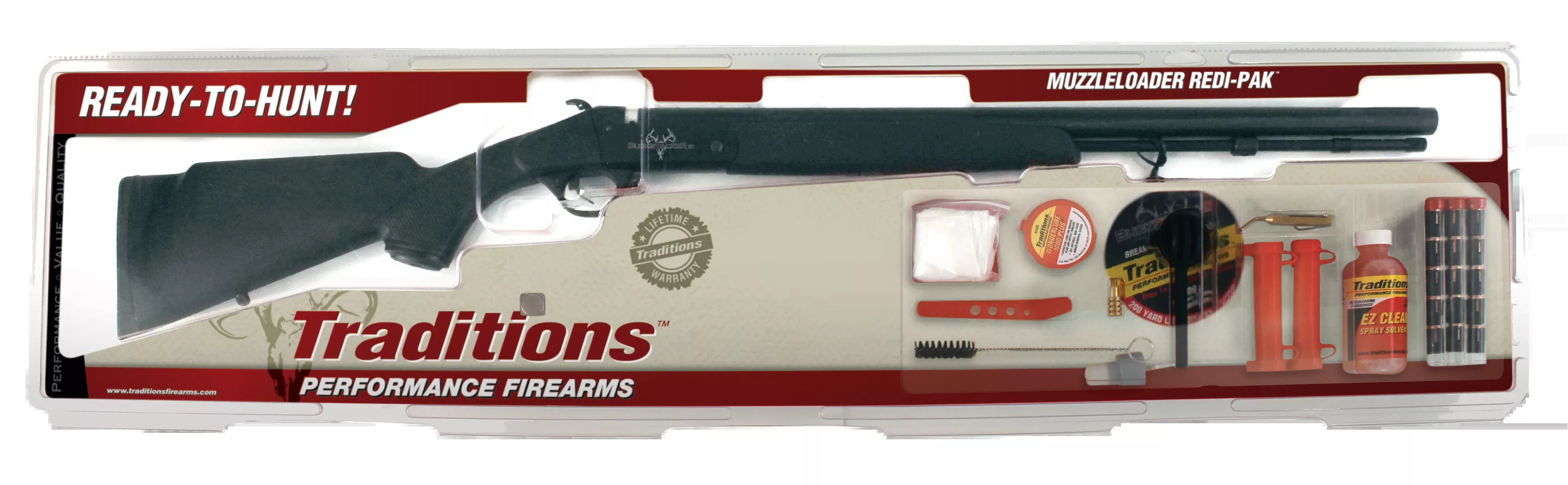Traditions Buckstalker XT 50 Cal 209 Primer 24" Blued Synthetic Stock Redi-Pak w/ 3-9x40 Scope