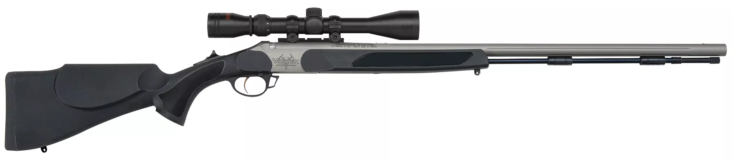 Traditions Vortek StrikerFire 50 Cal 209 Primer 28" Stainless Cerakote Black Synthetic Stock