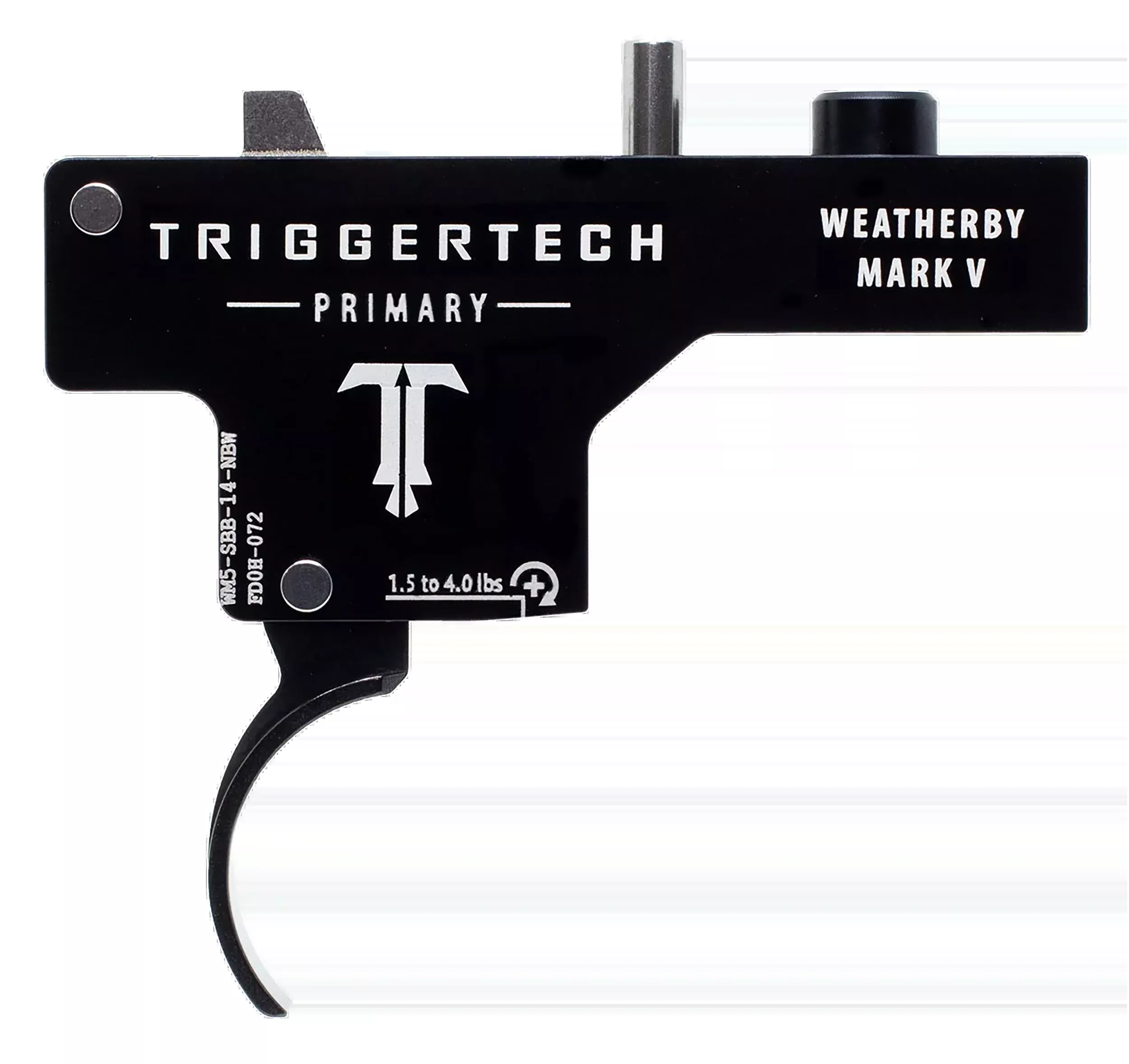TriggerTech Primary Weatherby Mark V Single-Stage Curved Trigger 1.5-4 lbs Black PVD