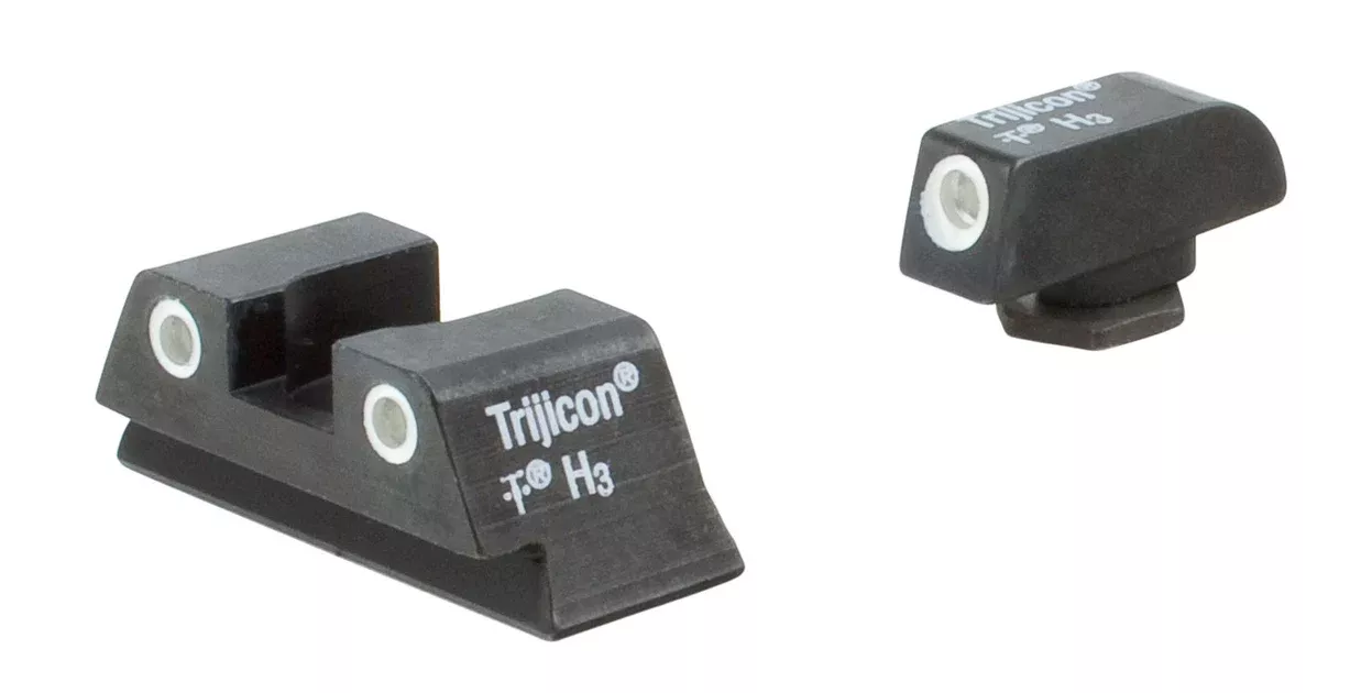 Trijicon 600777 Bright & Tough Night SightsGreen/Tritium White Outline Front Sight-Green/Tritium White Outline Rear Sight Glock 42/43 Small Frame
