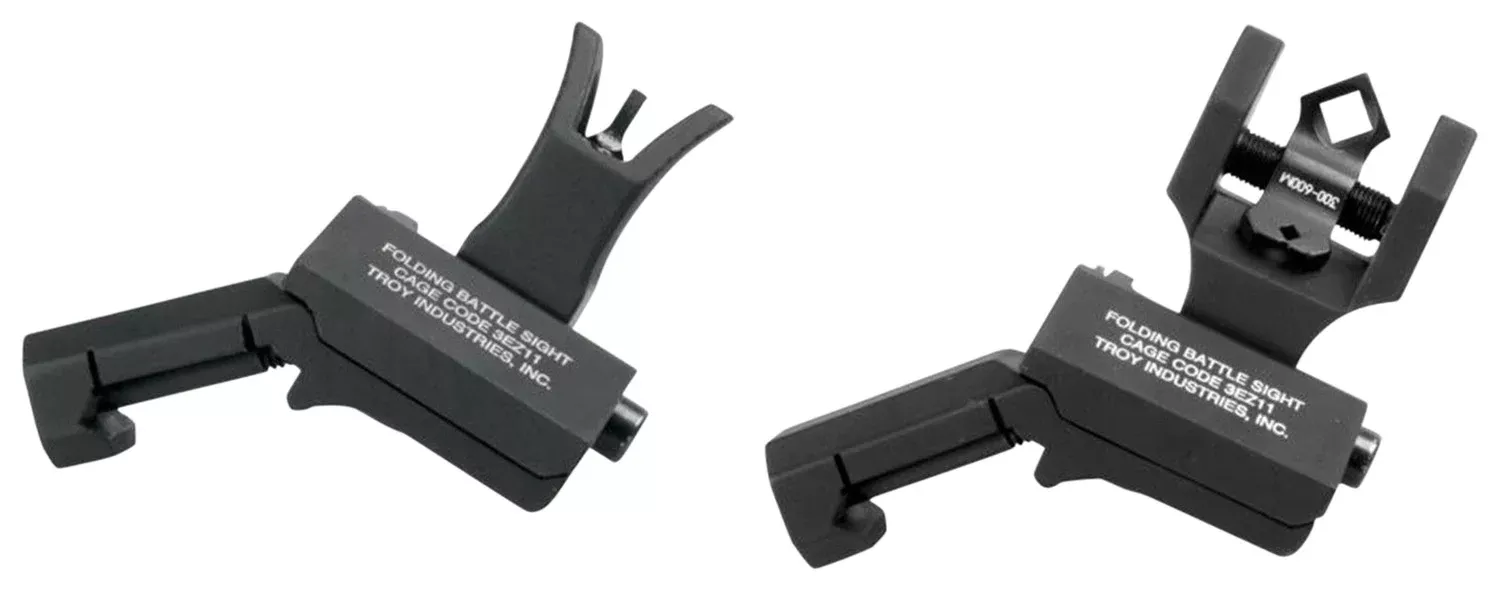 Troy Ind SSIG45SMDBT00 45 Degree Offset BattleSight Set M4 Front& Diopter RearBlack Hardcoat Anodized