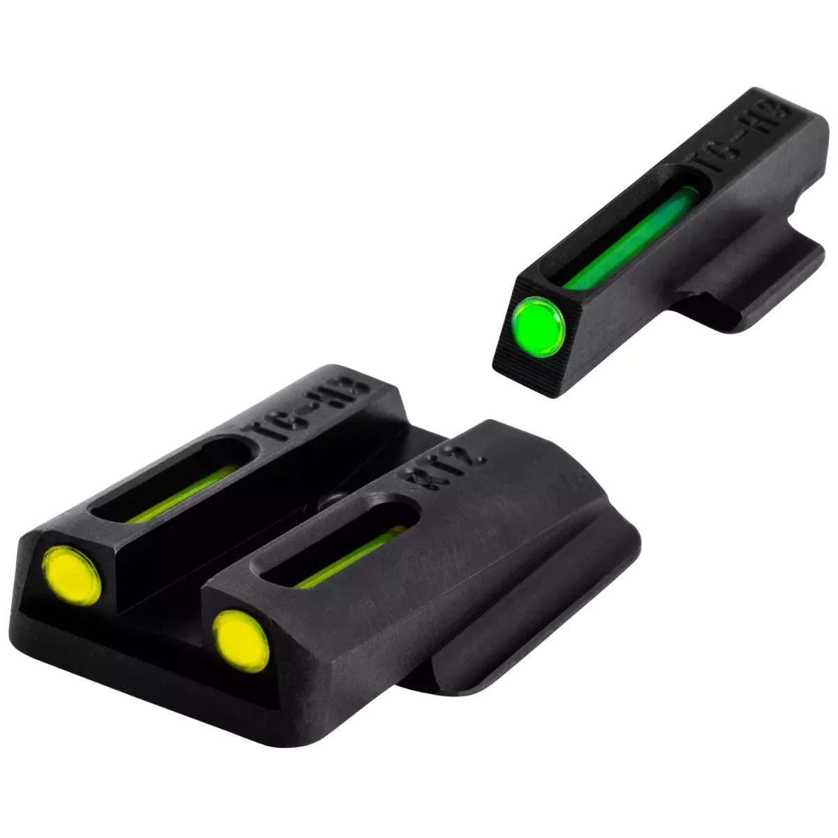TruGlo TFO Sights, Green/Tritium/Fiber Optic Front Sight-Yellow/Tritium/Fiber Optic Rear Sight For Ruger LC9/9S/380 - TGTG131RT2Y