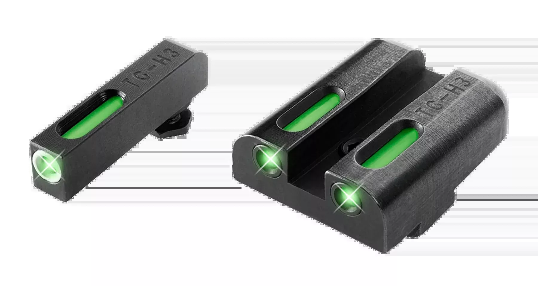 TruGlo TFX Glock 20/21/25/29/30/31/32/37/40/41 High Set Tritium/Fiber Optic Night Sights - Black Nitride