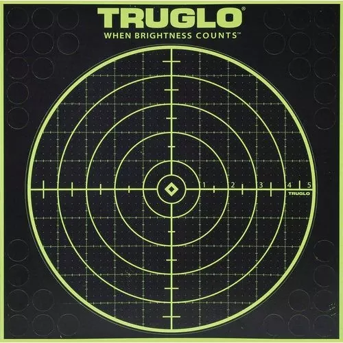Truglo TG-10A6 Tru-SeeSelf-Adhesive Paper Bullseye Black/Green 6 Per Pkg
