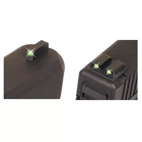 TruGlo TG-231S1 Tritium Night Sights Square Green Front/U-Notch Green Rear Nitride Fortress Frame for Sig P-Series with #8 Front & Rear