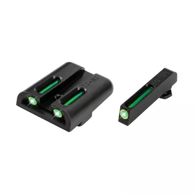 TruGlo TG-TG131GT1 TFO Green Tritium Fiber Optic Handgun Sights | Low Square Notch for Glock 17/19/22/23/26/27/34/35/45