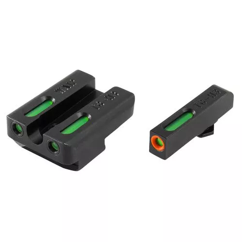 Truglo TG13WA1PC Brite-Site TFX Pro Day/Night Sights Walther PPQ Tritium/Fiber Optic Green w/Orange Outline Front U-Notch Green Rear Black
