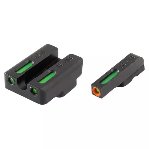 Truglo TG13WA2PC Brite-Site TFX Pro Day/Night Sights Walther PPS Tritium/Fiber Optic Green w/Orange Outline Front U-Notch Green Rear Black