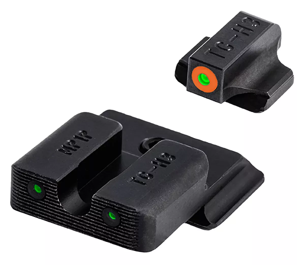 TruGlo TG231MP1C Tritium ProBlack | Green Tritium Orange Outline Front Sight Green Tritium Rear Sight