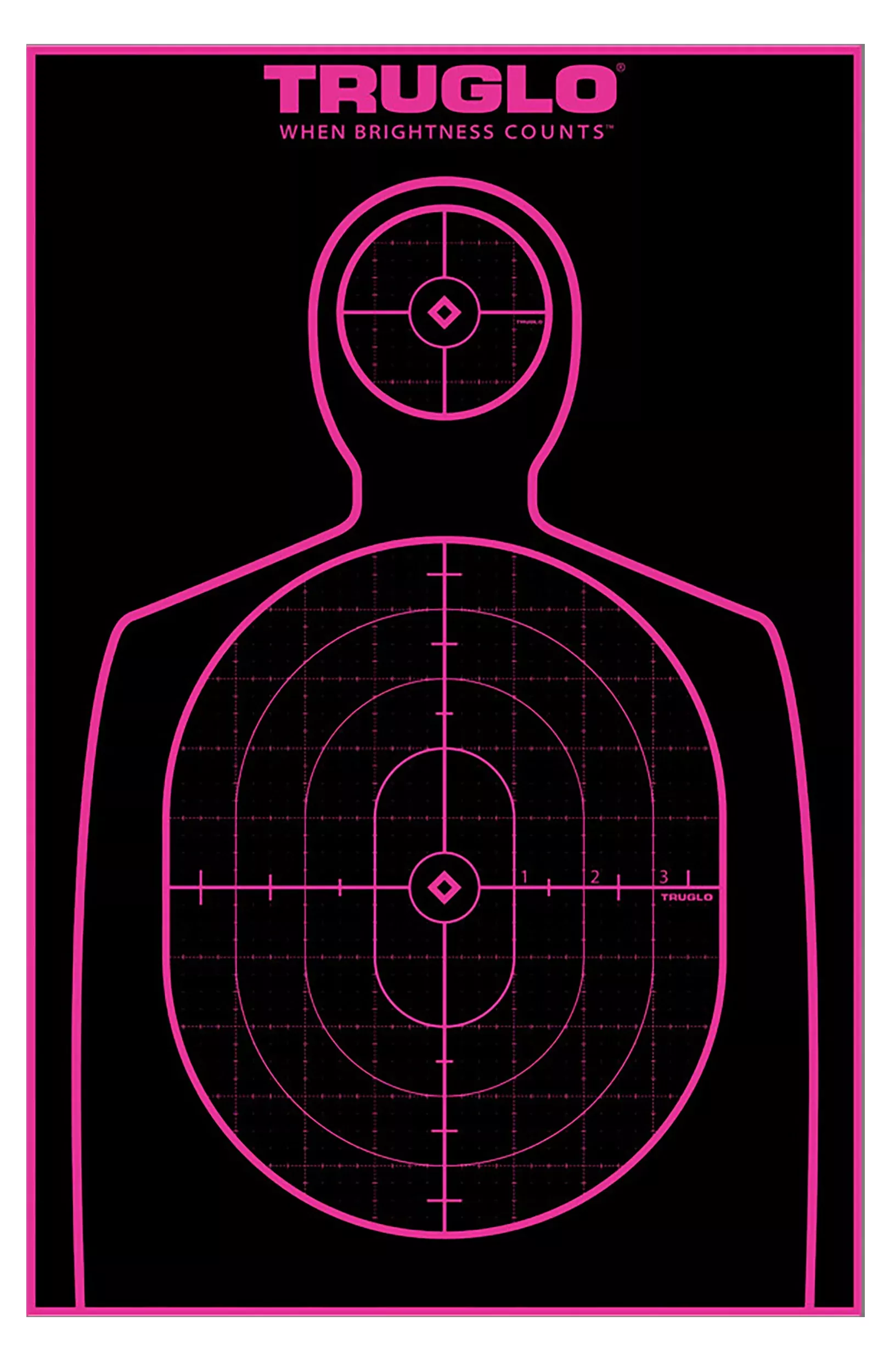 TruGlo Tru-See Handgun Silhouette Target 12"x18" Black/Pink 12 Pack