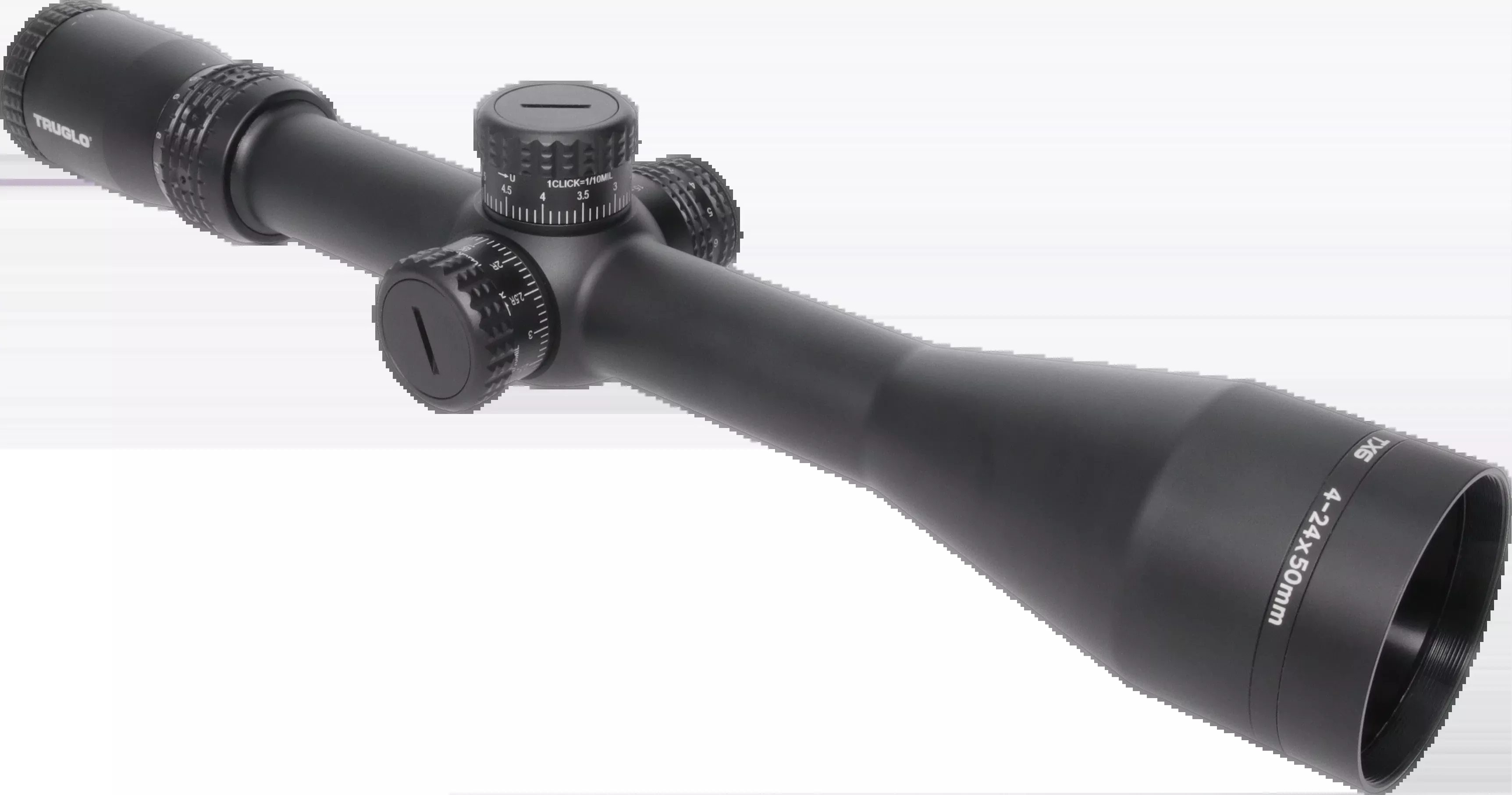 TruGlo TX6 4-24x50mm 30mm Tube FFP Illuminated Milliradian Rifle Scope - Black