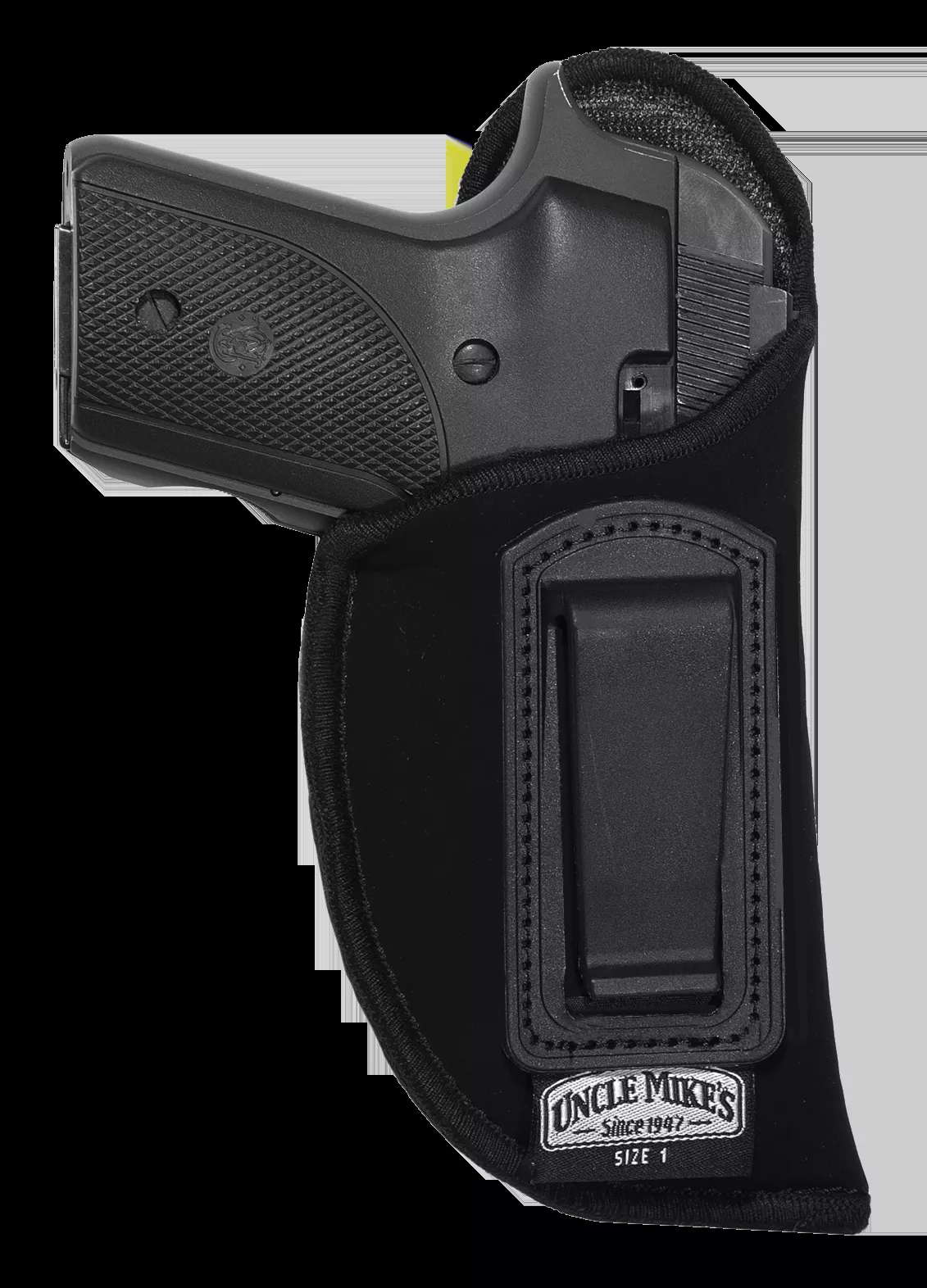Uncle Mike's 89361 Inside The Pants Holster IWB Size 36 Black Suede Like Belt Clip Fits Sm Frame 5rd Revolver w/Hammer Spur Fits 2" Barrel Right Hand