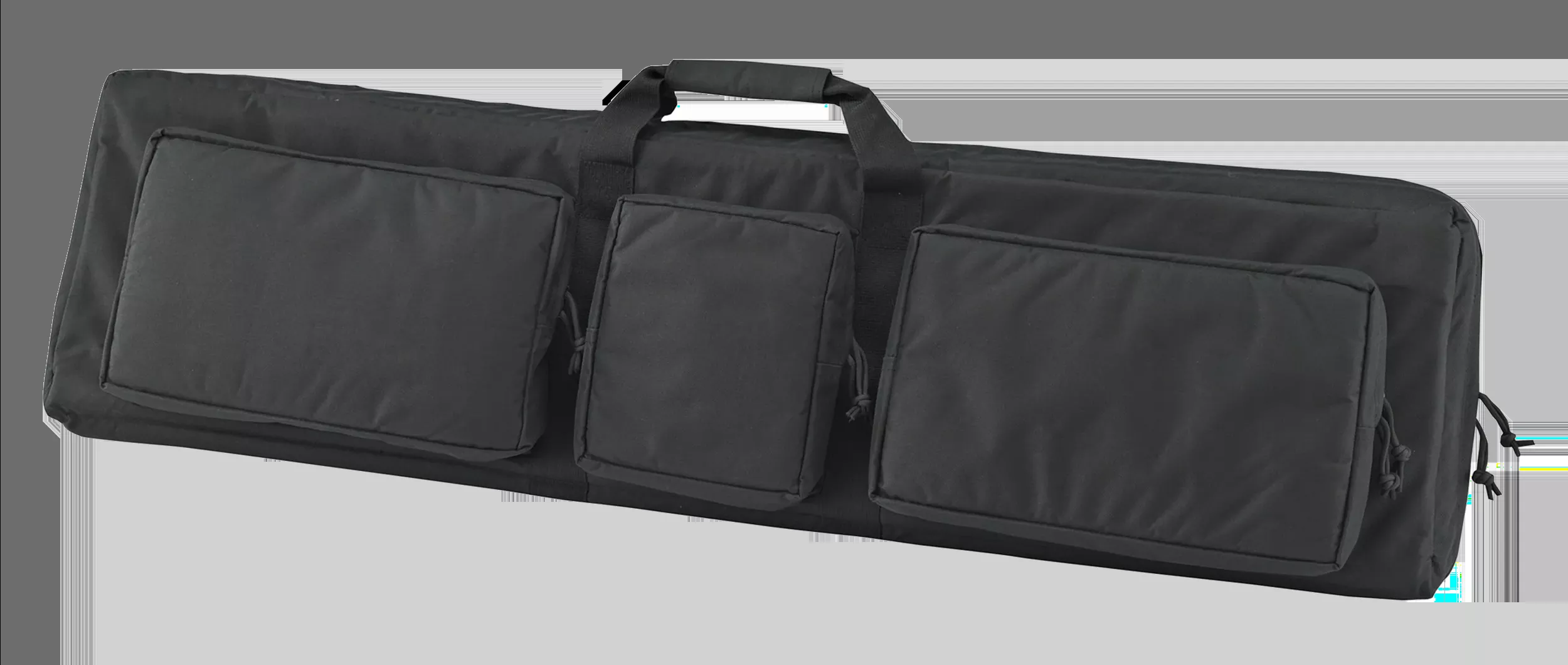 US PeaceKeeper P30049 3-Gun Case Water Resistant Black 600D Polyester w/ 3 Padded Pockets Zippered Handgun Case Webbing System & Thick Padding